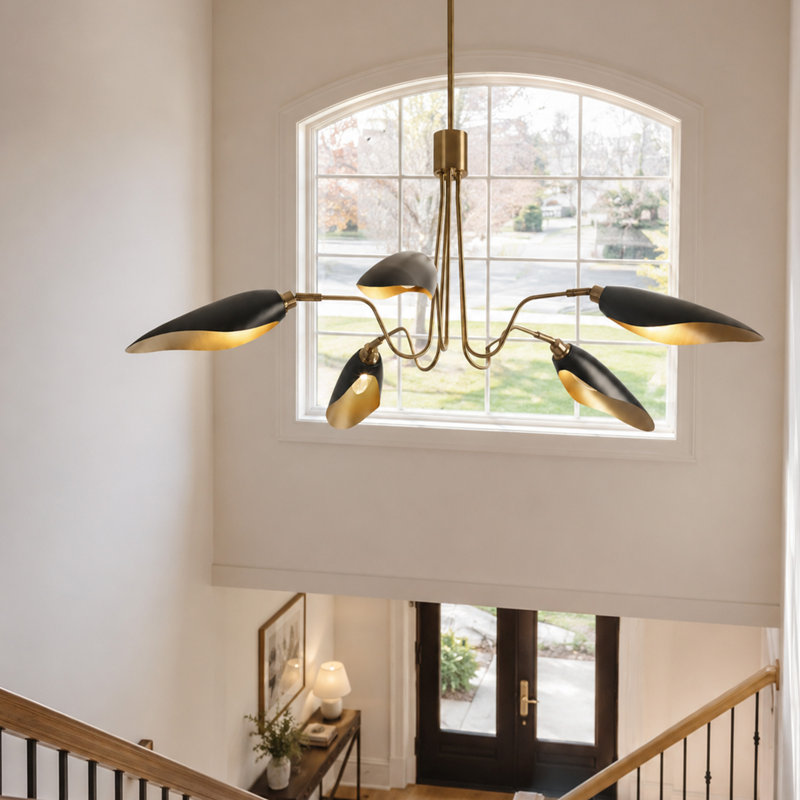 Lakendria 5 - Light Dimmable Wagon Wheel Shaded Chandelier