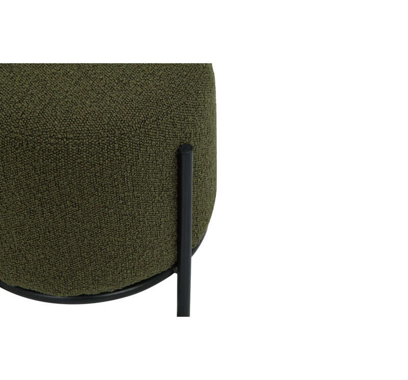 Tabouret rond Formentera jaune bouclé, Vert