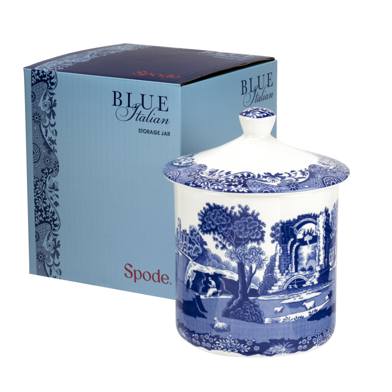 Spode Blue Italian Storage Jar 7.5"