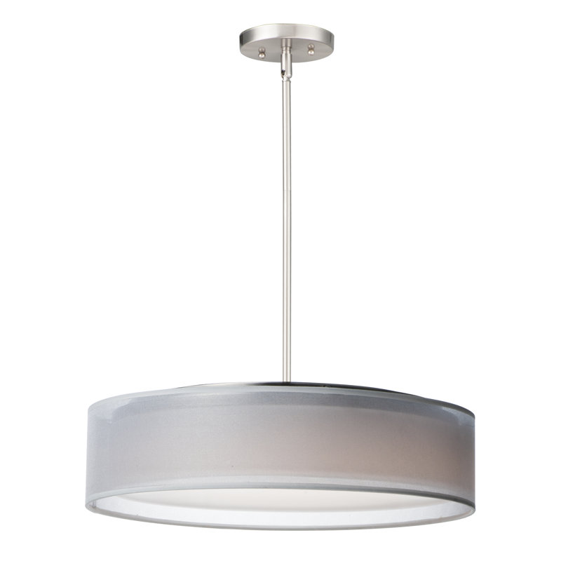 Lustre cylindrique unique à 5 lumières Jessalyn, Nickel satiné