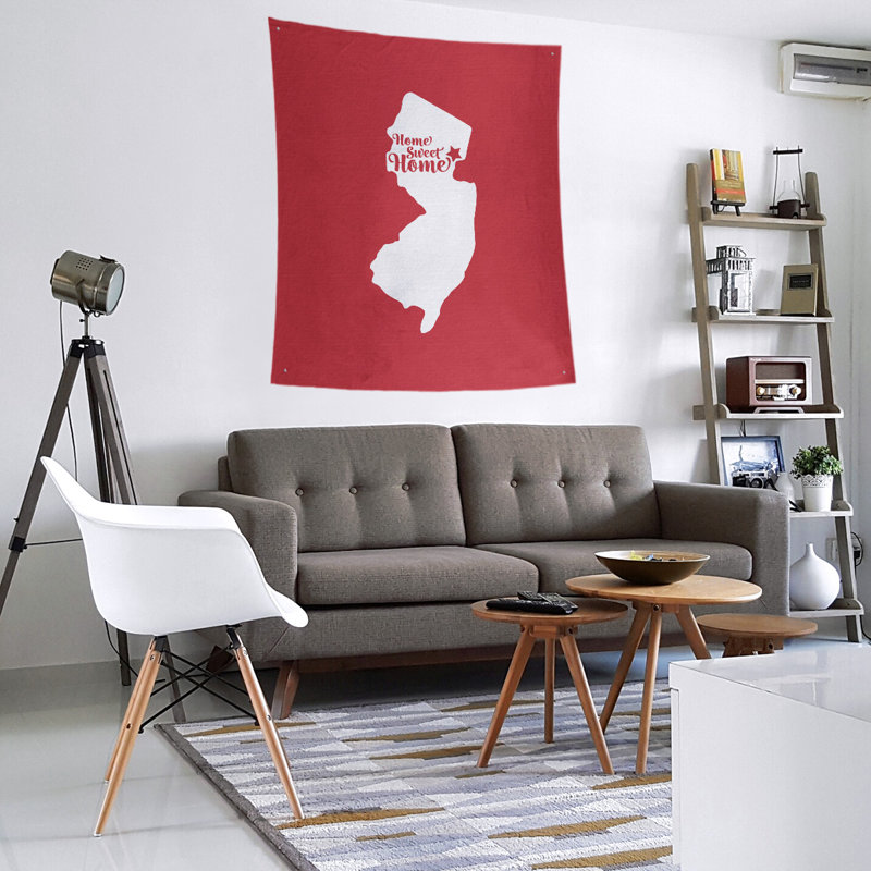 Tapisserie murale Home Sweet Newark, H 104 po x l 88 po, Rouge
