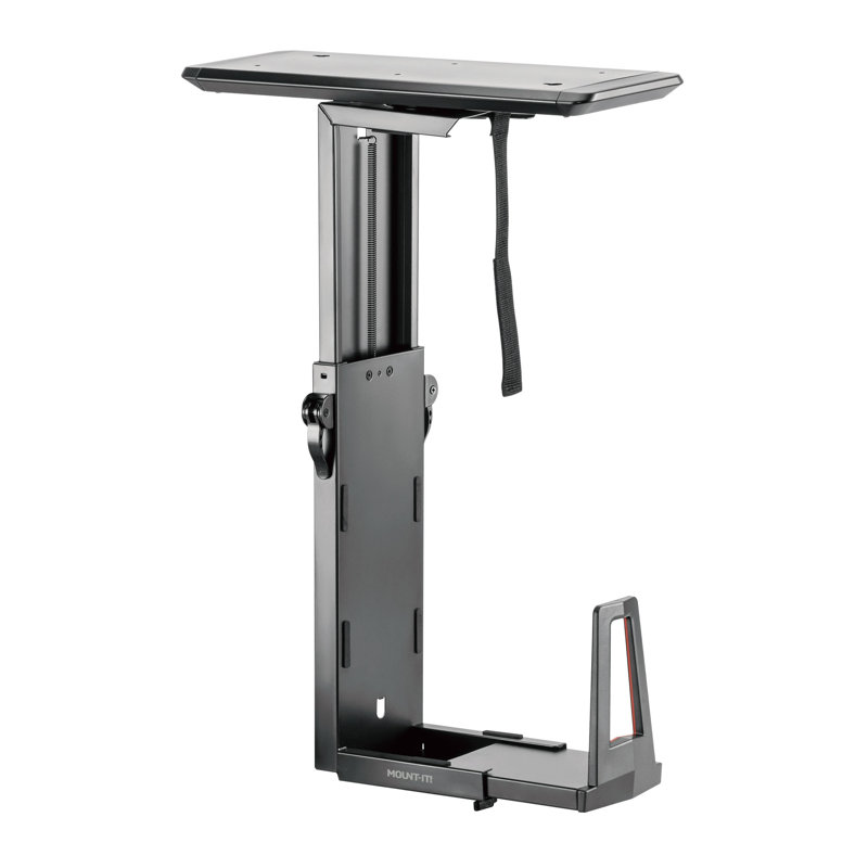 Mount-It Heavy Duty Under Desk Computer Mount, Adjustable CPU Holder with Sliding Tracks, 33 Lbs Cap.