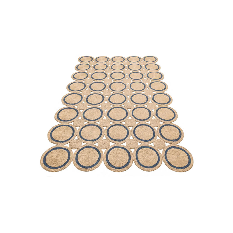 Geometric Cotton Hand Knotted Indoor / Outdoor Area Rug, Rectangle 120 x 180cm