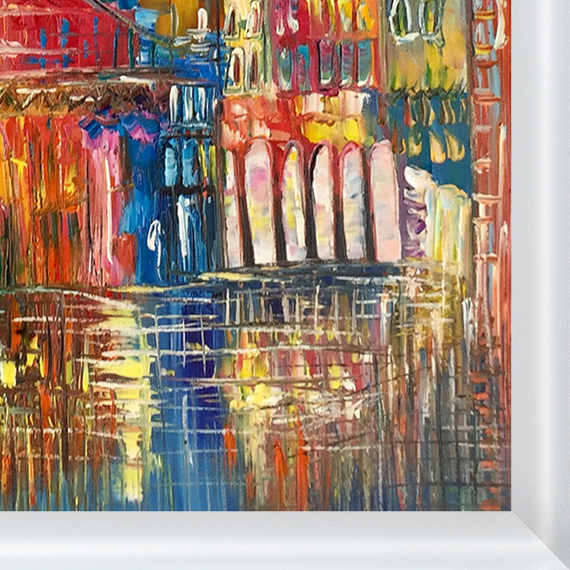 « moon (venice) ii » par "justyna kopania-image, peinture sur toile, H 26,75 po x l 26,75 po x P 2 po, Arrondi blanc moderne