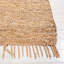 Tapis de couleur unie en cuir recyclé à tissage plat rétro en coton brun-116865217