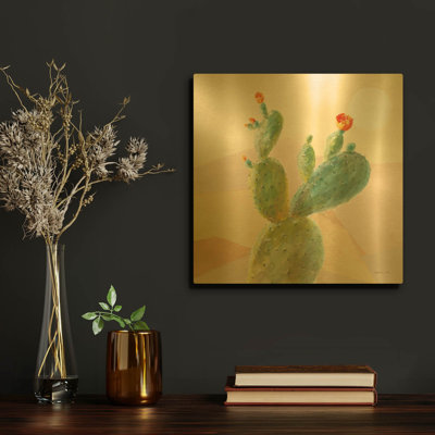 «Desert Greenhouse 4» par Danhui Nai, art mural en métal doré, 12 po x 12 po