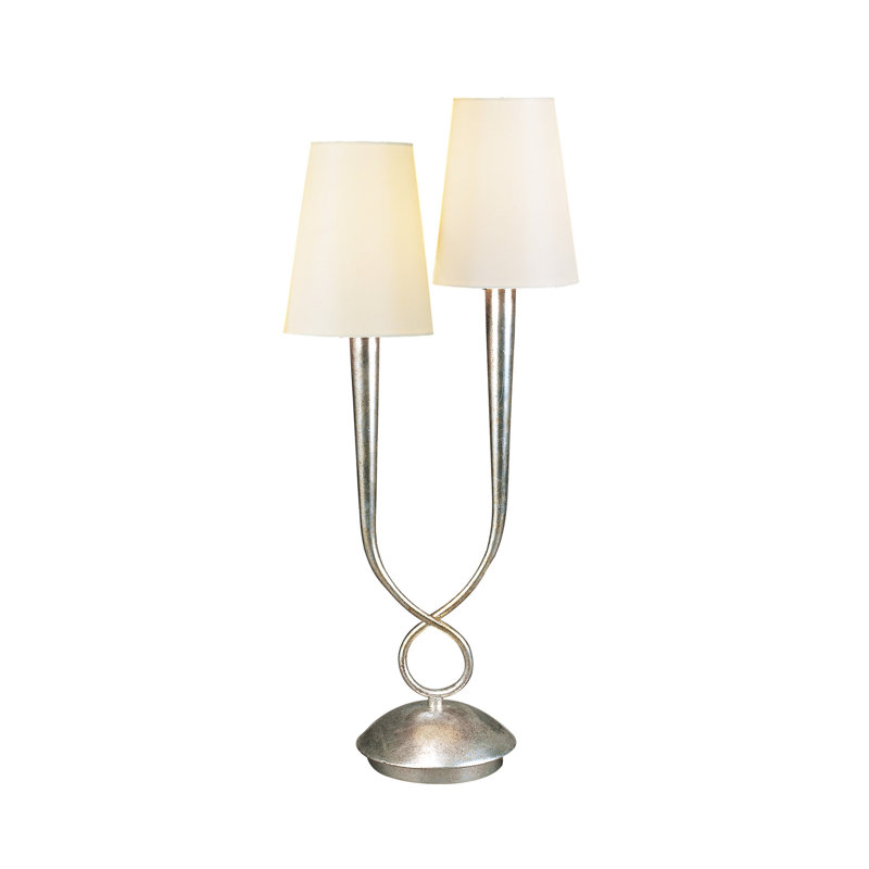 Mcwilliams Metal Table Lamp, Silver, Cream