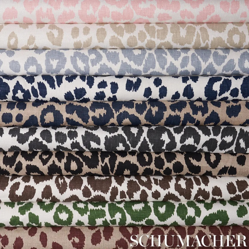 Iconic Leopard Fabric, Sky