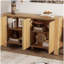 Buffet avec rangement 4 portes Trexm, buffet rétro en bois avec finition vieillie et tablettes réglables pour la salle à manger, la cuisine et le salon (naturel)