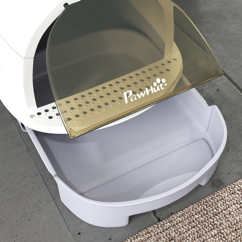 Portable Cat Litter Boxes & Litter Box Enclosures, Gray Covered Privacy