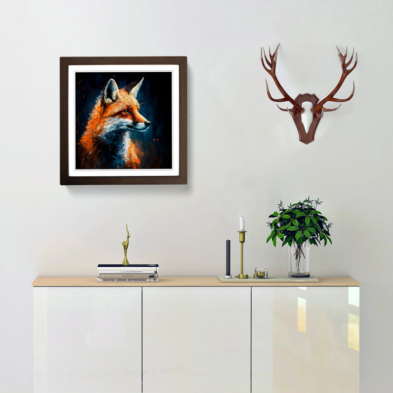 Single Picture Frame Print on Wood, Walnut