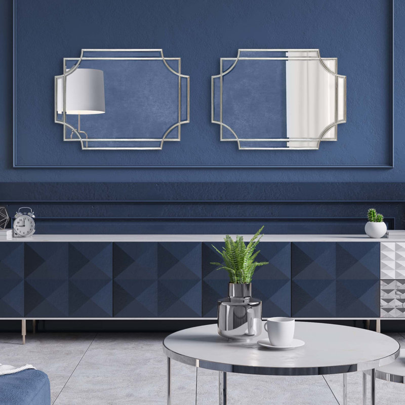 Miroir mural Ocilla, Argent, 18 po x 24 po