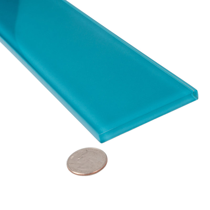 Carrelage mural de style brique en verre 3 "X 12", Bleu lagune