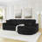 L-Shaped Sectional Sofa With Pillows And Ottoman-1208909366