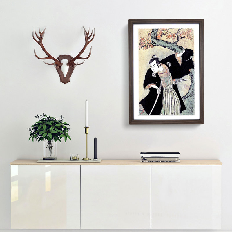 Matsumoto Koshiro by Katsukawa Shunsho - Picture Frame Painting Print, 36cm H x 27cm W x 2cm D, Walnut Framed
