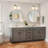 2 Light Bathroom Vanity Light Dimmable With Milk White Glass Shades Over Mirror-1544001001-1544001004