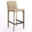 Tabouret de bar H 26 po entièrement assemblé, tabouret de bar rembourré en cuir Saddle avec siège rembourré, tabouret de bar à hauteur de comptoir avec repose-pieds à structure métallique pour comptoir de bar pour îlot de cuisine, kaki-2110765624-2110896978