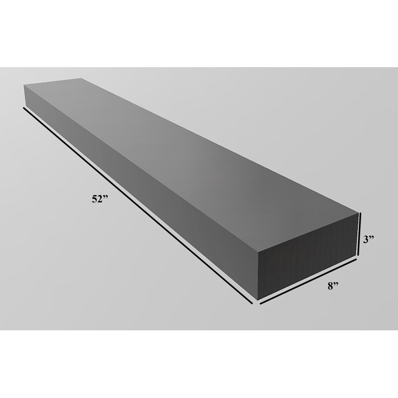 Baxlee Oak Floating Shelf, Black, 3" H x 54" W x 8" D