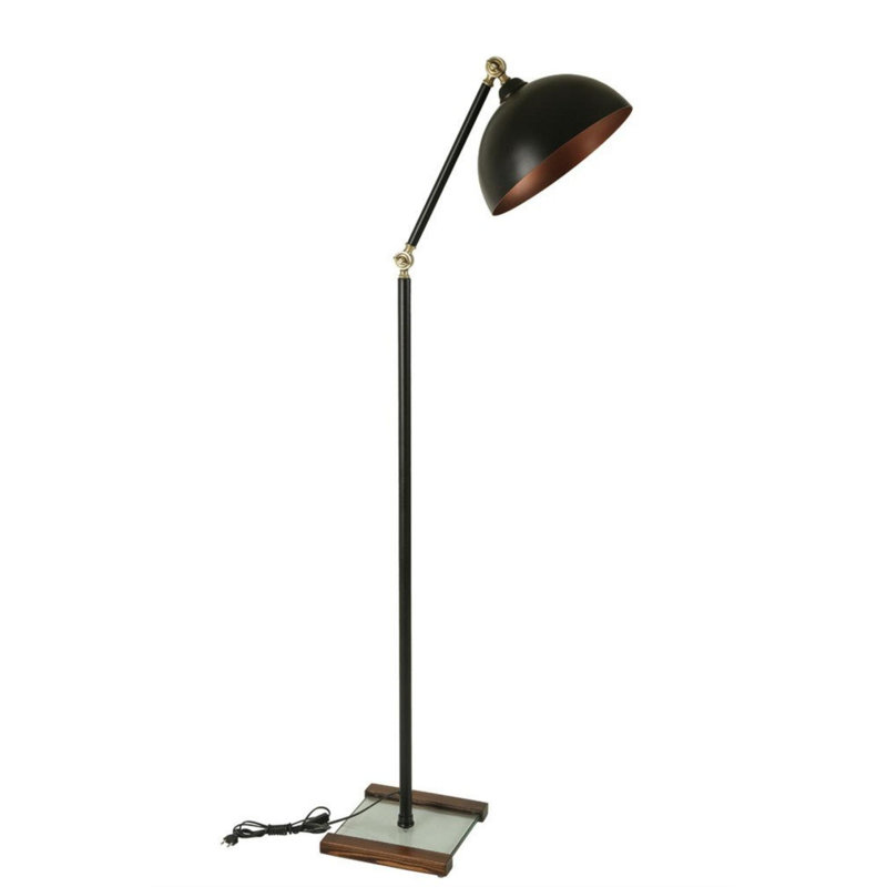 Luro Stylish Black Floor Lamp with Metal Body, 64.9 in Height | Durable Electrostatic Oven Dried Paint Finish | E27 Socket, Max 60W | Perfect for Living Room, Bedroom, & Office Décor | Modern & Elegant Design