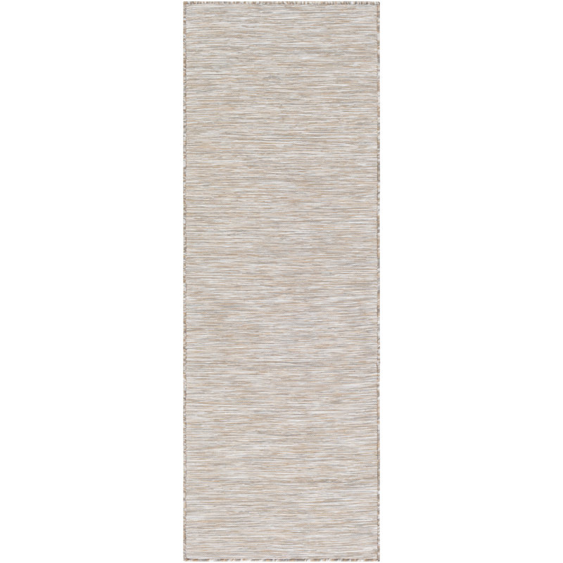 Tapis gris / brun tissé à la machine Barbaros, Tapis de couloir 2 pi 7 po x 12 pi