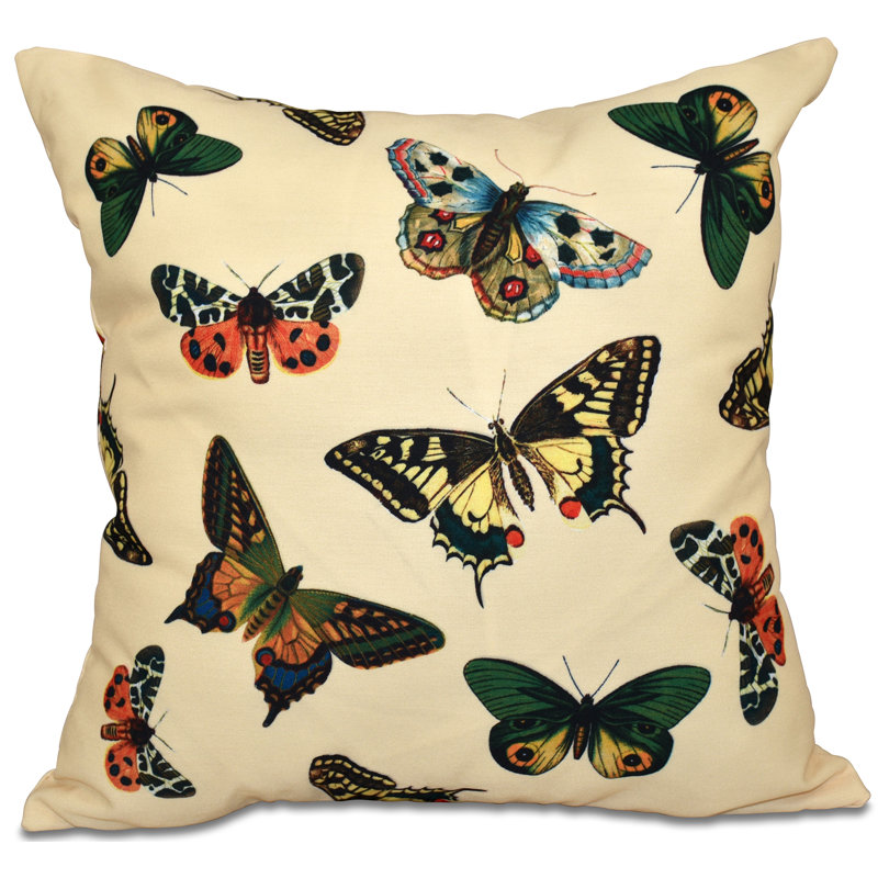 Botanical Blooms Reversible Throw Pillow, 26" H x 26" W, Yellow
