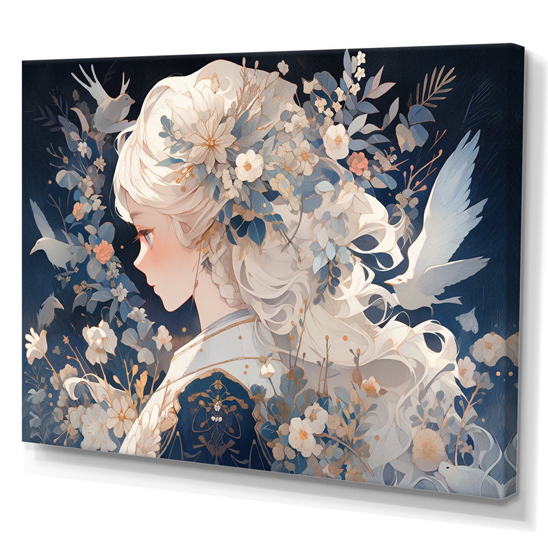 Personnage d'anime blond sur toile, H 30 po x l 40 po x P 1,5 po, Toile tendue