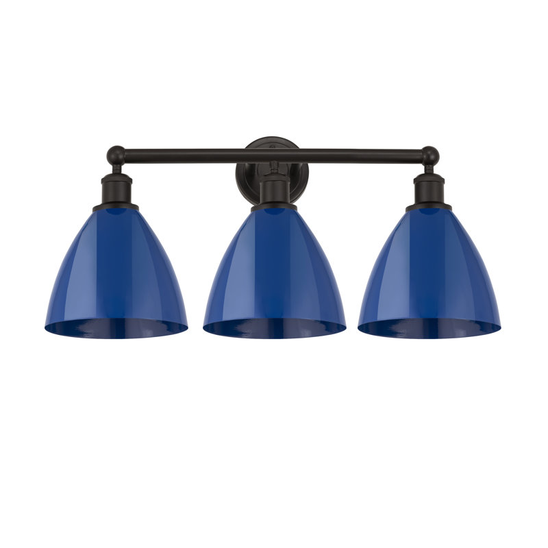 Anglie 3 - Light Dimmable Vanity Light, Blue, Oil Rubbed Bronze