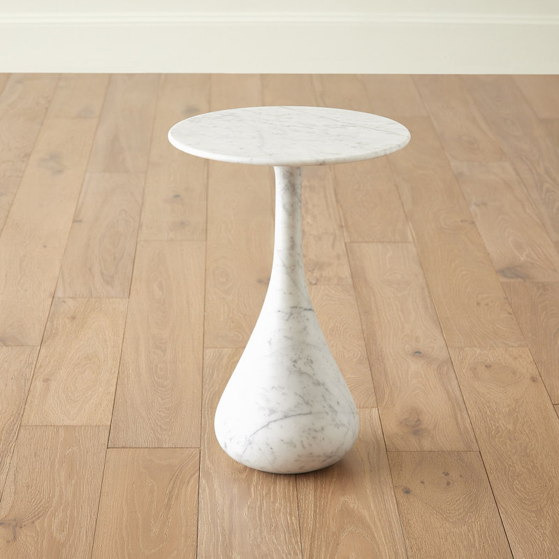 Marble Top End Table, 21" H x 14.75" W x 14.75" D