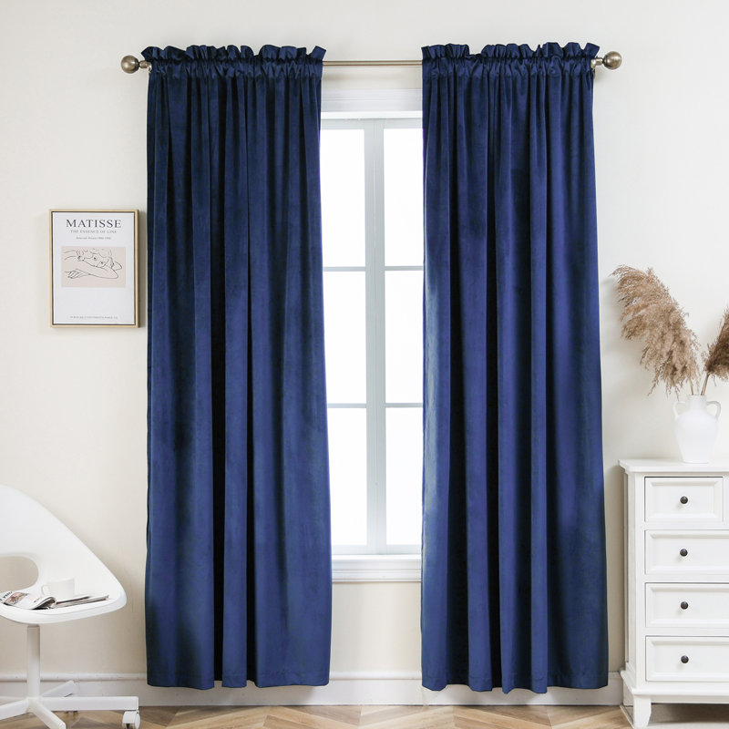 Florane Blackout Curtain Pair, Royal Blue, 52" W x 95" L