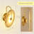 9.8In Round Alabaster Wall Sconce Equipped With LED Bead Light Source, No Harsh Glare From The Sides-167361719