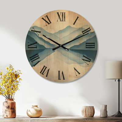 Grande horloge murale en bois imprimé nature - récif de corail sous l'eau