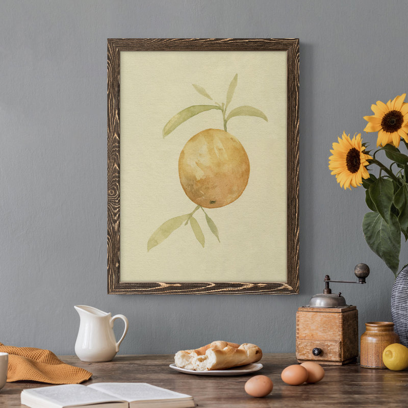Dappled Oranges III - Peinture sur toile encadrée, H 20 po x l 24 po x P 1 po, Cadre noyer