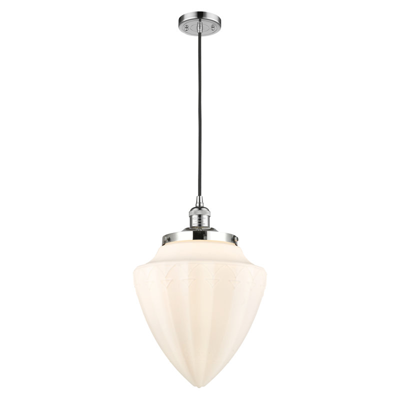 Luminaire suspendu simple à 1 lumière, Chrome poli
