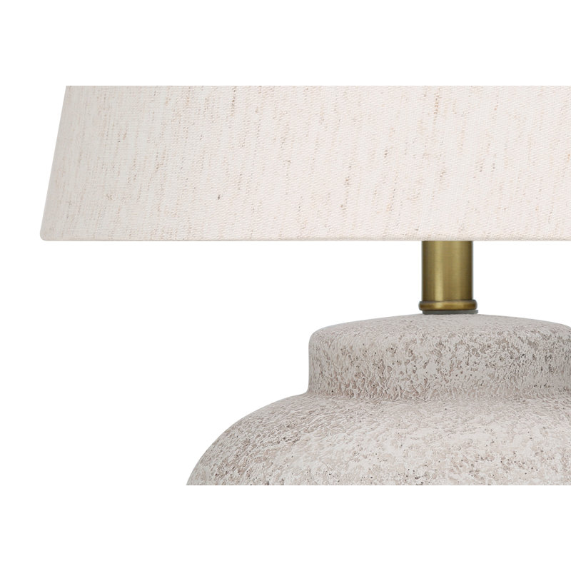 Lighting, 22"H, Table Lamp, Cream Concrete, Ivory / Cream Shade, Modern