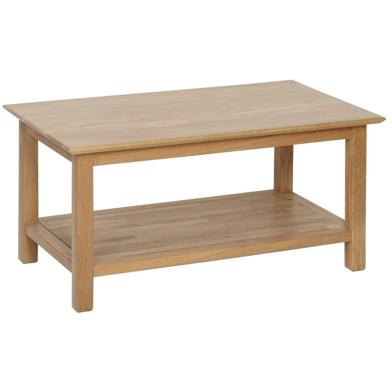 Newbury Four Leg Coffee Table with Storage, H50 x L76cm, Natural Oak