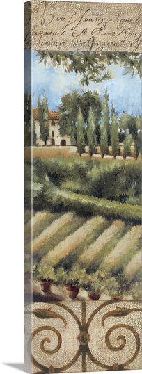 «Tuscany Villa I» par Liz Jardine - impression, H 48 po x l 16 po x P 1,25 po, Toile