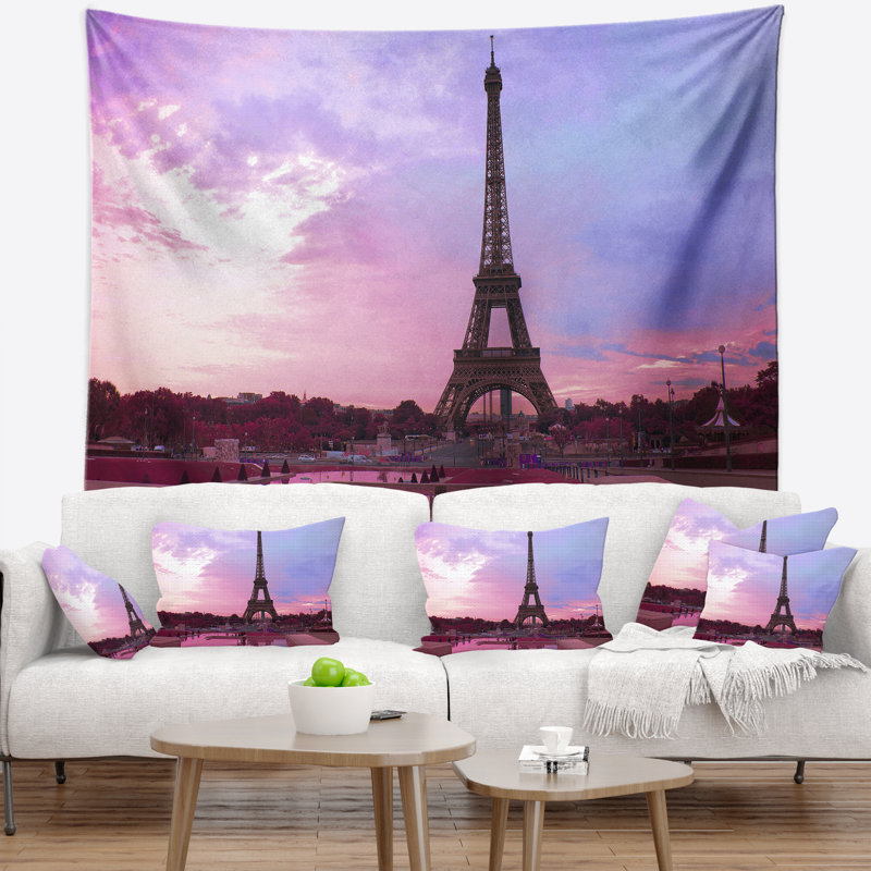 Tapisserie Schafer Landscape Paris Eiffel Tower, H 50 po x l 60 po