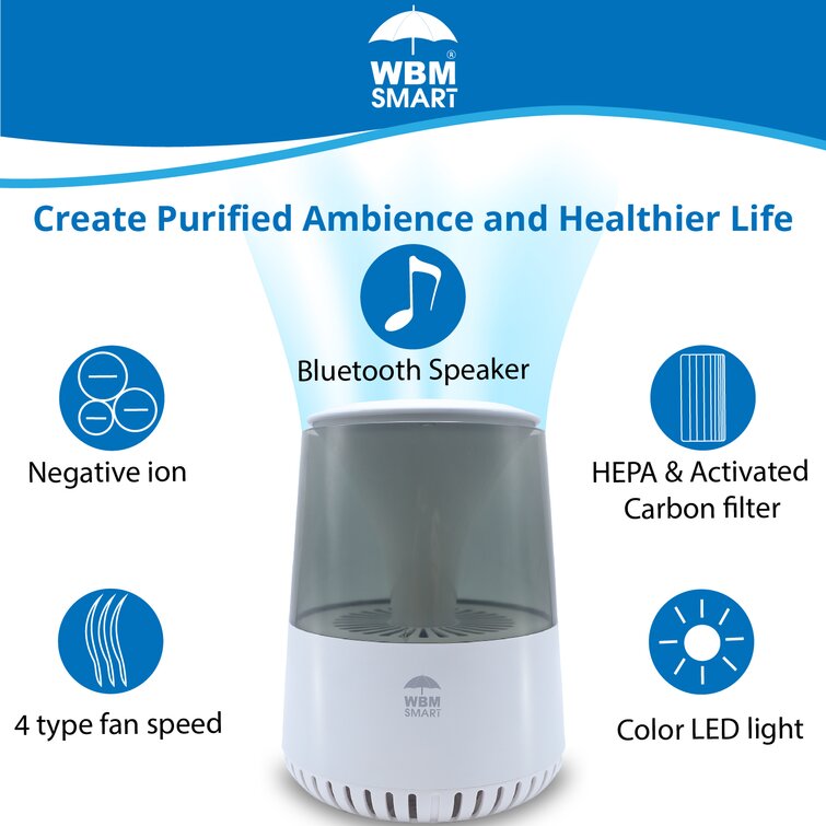 WBM Smart Le purificateur d'air Bluetooth WBM Smart pour les virus, le purificateur  d'air domestique purifie l'air, blanc - Wayfair Canada