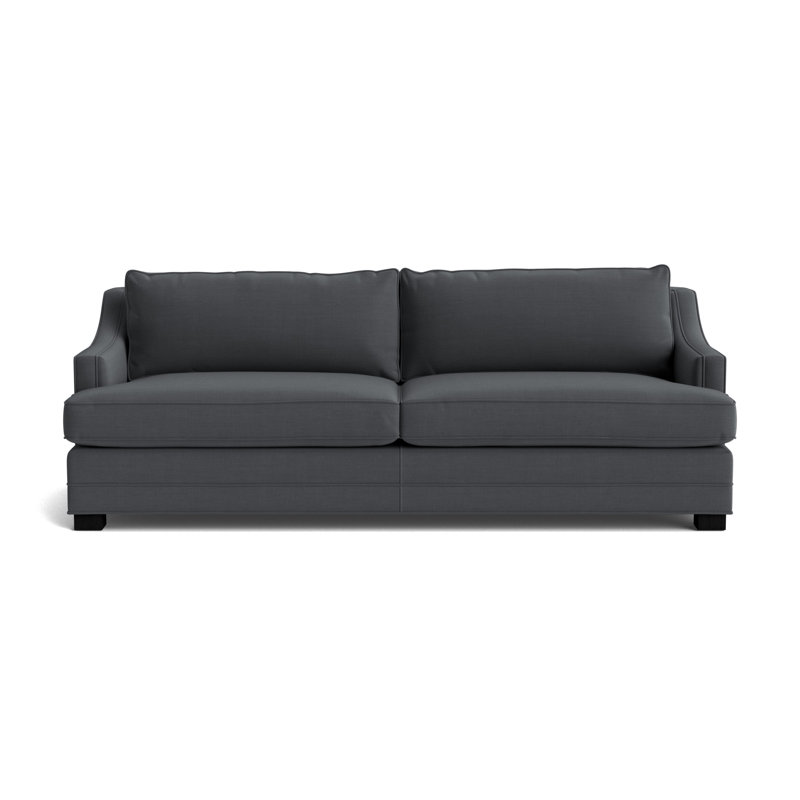 Keaton Slope No Nail 94 Sofa, Performance Linen - Charcoal, Black