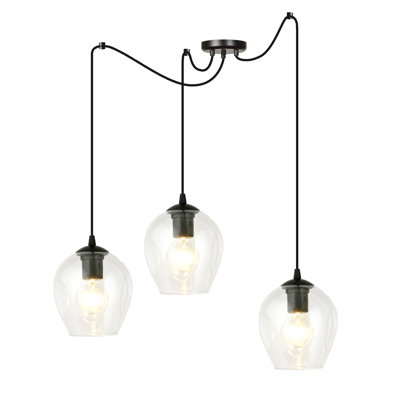 Cadey-Lee 3 - Light Black Cluster Pendant