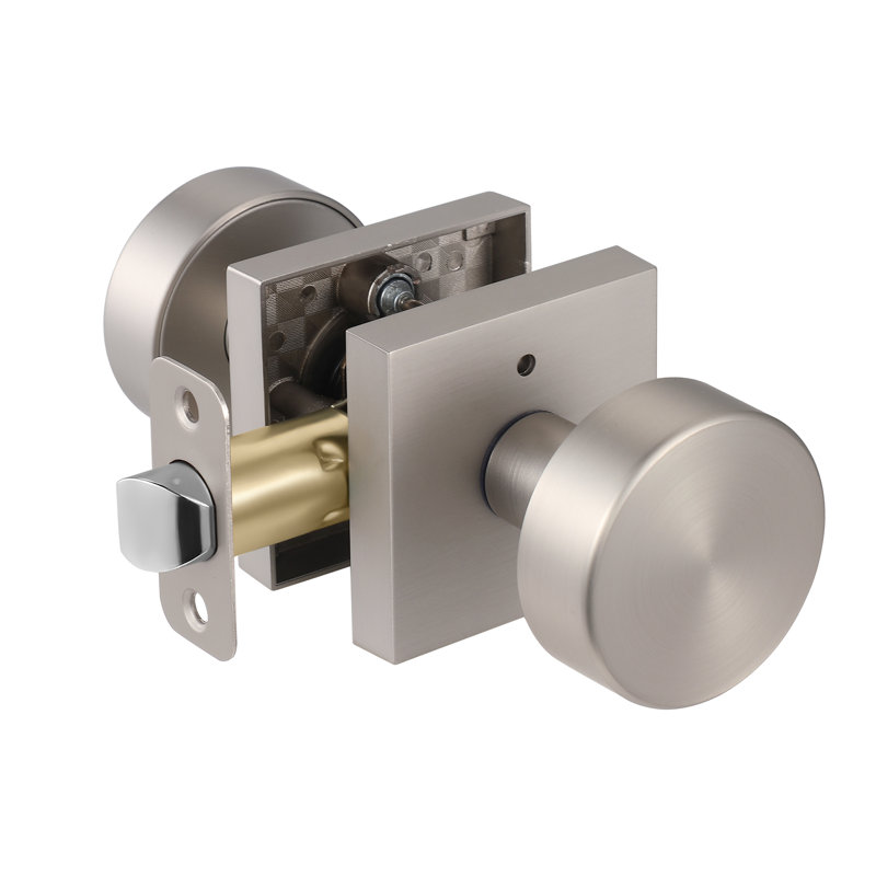 Coolnews Modern Grace Series Metal Privacy Door Knobs, Satin Nickel