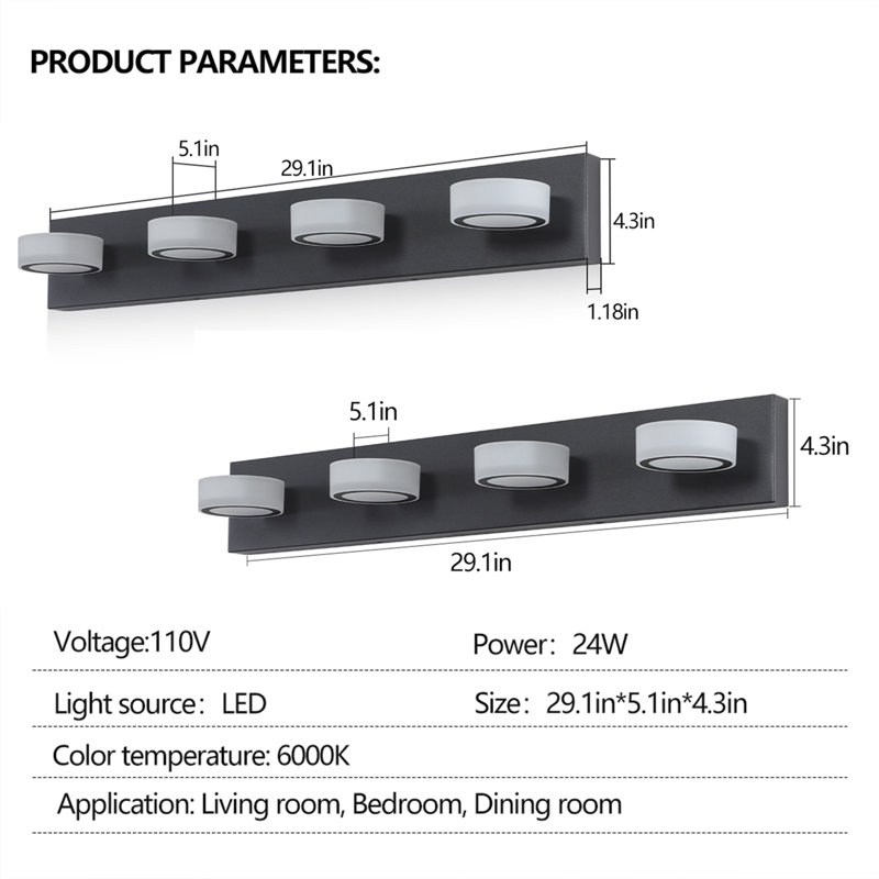 Irimia 4 - Light LED Bath Bar