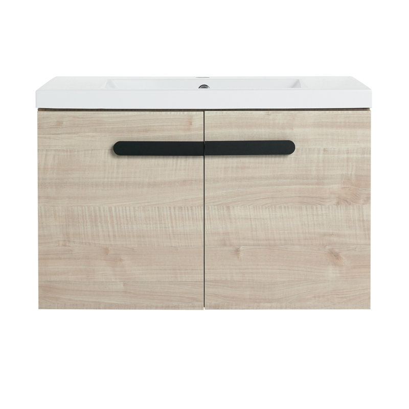 Armoire de salle de bain 30 po avec lavabo, portes à fermeture douce, fixation flottante, pour petite salle de bain