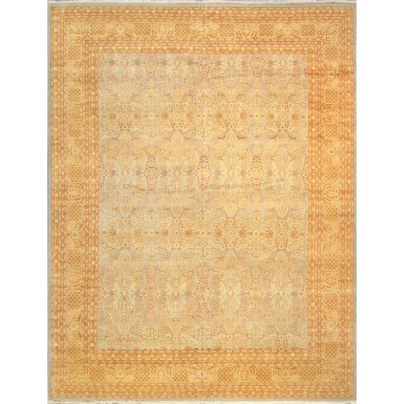 Baku Hand Knotted Wool Oriental Area Rug in L. Blue