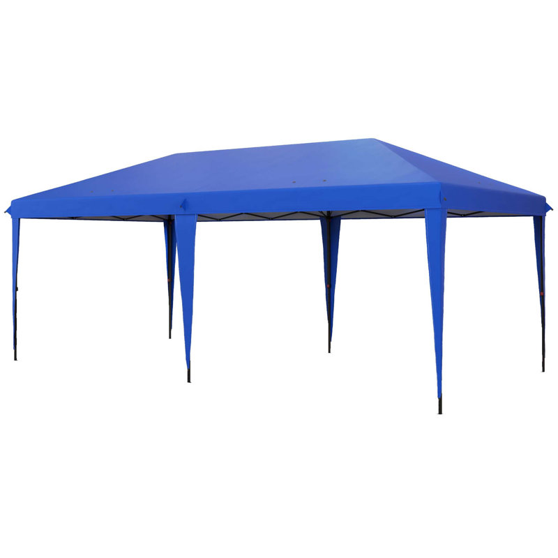 Heavy Duty Steel Frame Pop Up Canopy For Events And Outdoor Shelter, Blue, Perfect For Weddings And Bbqs