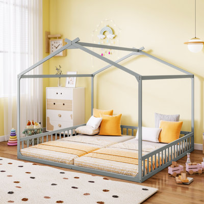 Lit double pour 2 enfants avec garde-corps