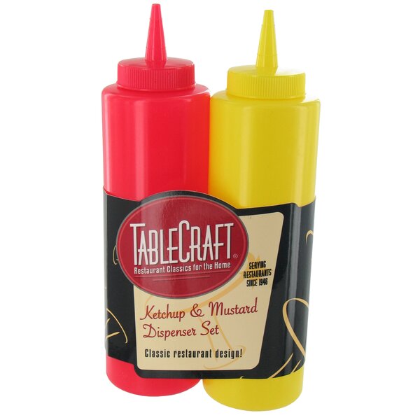Tablecraft Chef's Squeeze Bottle Set, Red