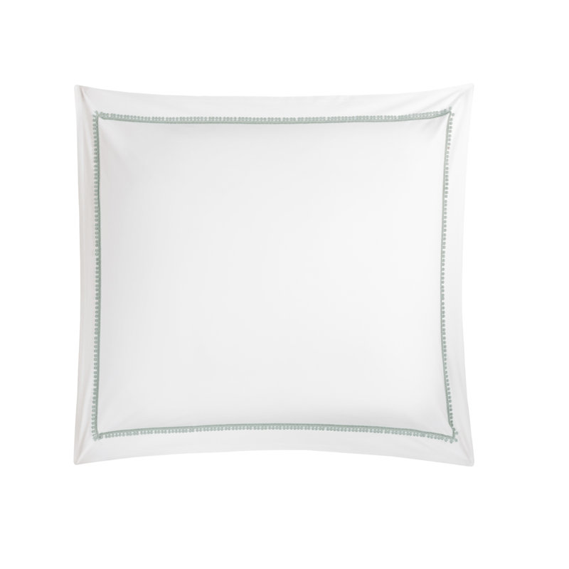 Bitsy Dots Sham, Euro, White/Aqua