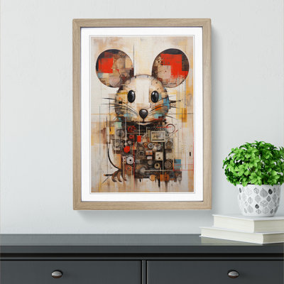 Mouse Constructivism No.2 - Single Picture Frame Print on Wood