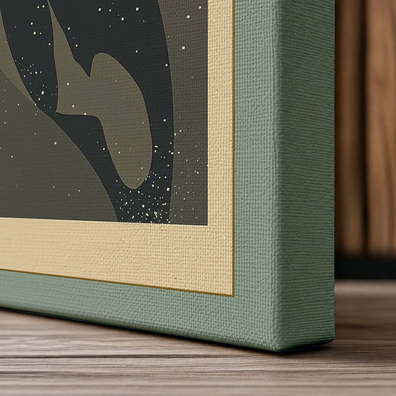 Dive into Motion Art Deco - Wrapped Canvas, 18x12 - 45.7 x 30.5 cm, Sage Border